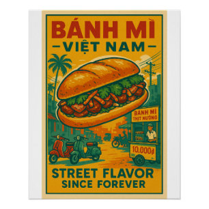 Banh mijn Vietnamese straatvoedsel Perfect Poster