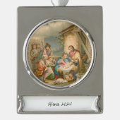 Banier Ornament Jesus Verzilverd Banner Ornament (Voorkant)