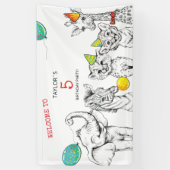 Banier voor 5e verjaardagsfeestje. spandoek (Verticaal)