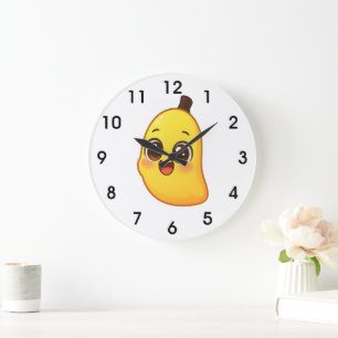 Banini – Schattig Kawaii Bananenkarakter Grote Klok