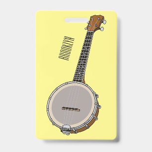 Banjo cartoon illustratie  badge