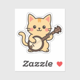 Banjo Cat Country Vibe Sticker