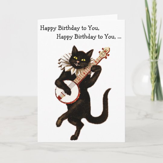 Banjo Chat Joyeux Anniversaire A Vous Carte Zazzle Be