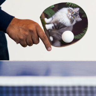 Banjo de Perzische: een pluizig grijs en wit genot Tafeltennisbatje