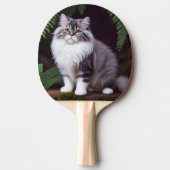 Banjo de Perzische: een pluizig grijs en wit genot Tafeltennisbatje (Voorkant)