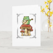 Banjo Frog op Mushrom Kaart (Gele Bloem)