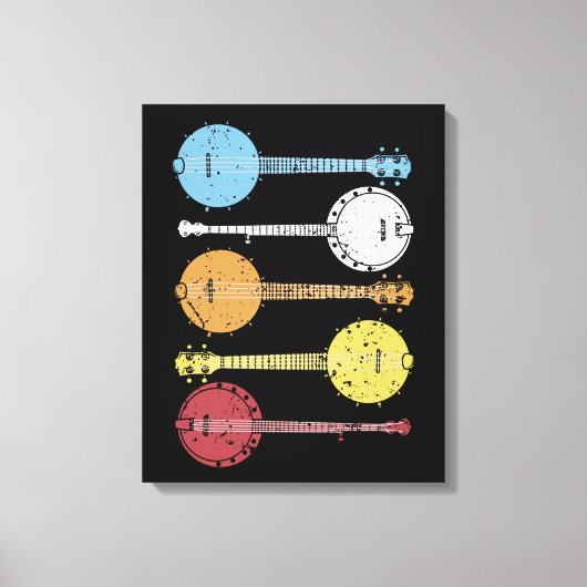  Banjo Gift Country Music Bluegrass Banjo Canvas Afdruk (Voorkant)