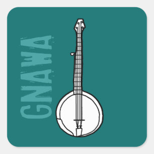 Banjo Gnawa Vierkante Sticker