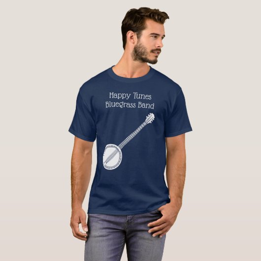 Banjo Graphic Bluegrass Thed Custom Text T-shirt (Voorkant volledig)