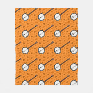 Banjo Herfst Autumn Banjoist Volksmuzikant Fleece Deken