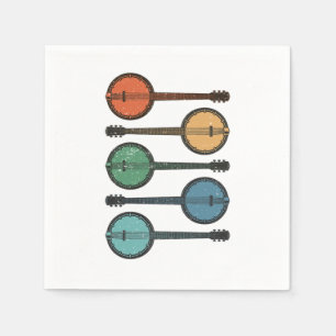 Banjo Instrument Country Music Aoustic Blue Gift Servet