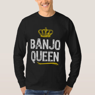 Banjo Koningin Vrouwen Meisjes Speler Cool Banjois T-shirt