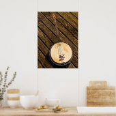 Banjo Music Instrument on Wood Poster (Cuisine)