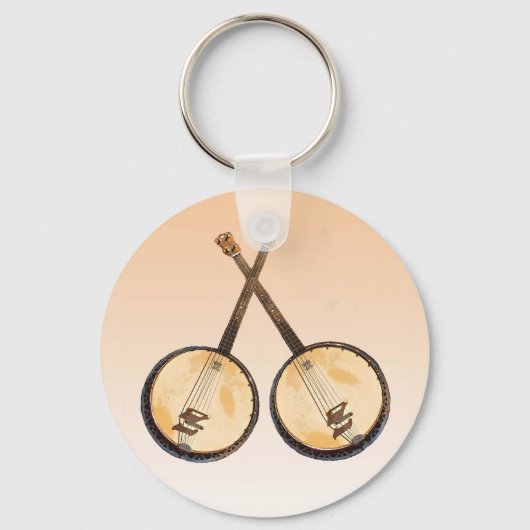 Banjo Music Instruments Sleutelhanger (Voorkant)