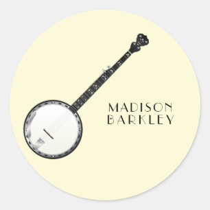 Banjo Musician Music Teacher Ronde Sticker