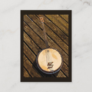 Banjo on Wood Music Instrument ATC Visitekaartje