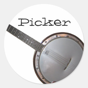 Banjo Picker Ronde Sticker