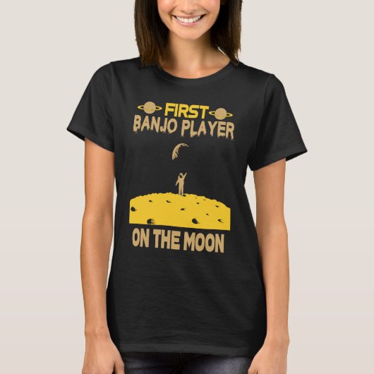 Banjo Player On The Moon T-shirt (Voorkant)