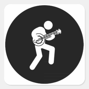Banjo Player Vierkante Sticker