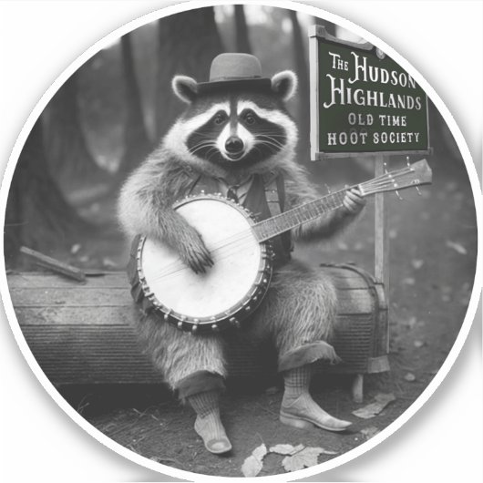 Banjo Raccoon Sticker (Voorkant)