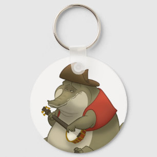 Banjo-Spelende Alligator Sleutelhanger