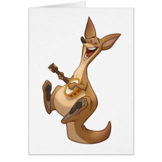 Banjo-Strummin’ Kangaroo-kaart (blanco binnenzijde