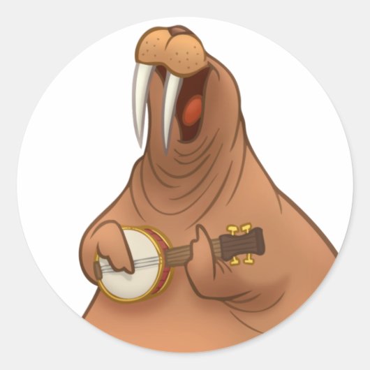 Banjo-Strummin' Walrus Stickers (Voorkant)