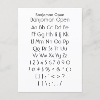 Banjoman Open - Voorbeeldvel Zazzle Font Briefkaart