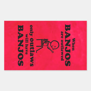 Banjos Verboden rechthoekige Sticker