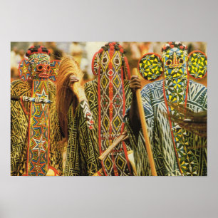 Banjouge dancers, Kameroen Poster