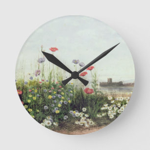 Bank of Summer Flowers Ronde Klok