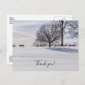 Bank op met Sneeuw Bedekte Heuvel Bedankt Ansichtk Briefkaart (Voorkant / Achterkant)
