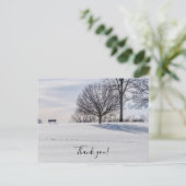 Bank op met Sneeuw Bedekte Heuvel Bedankt Ansichtk Briefkaart (Staand voorkant)