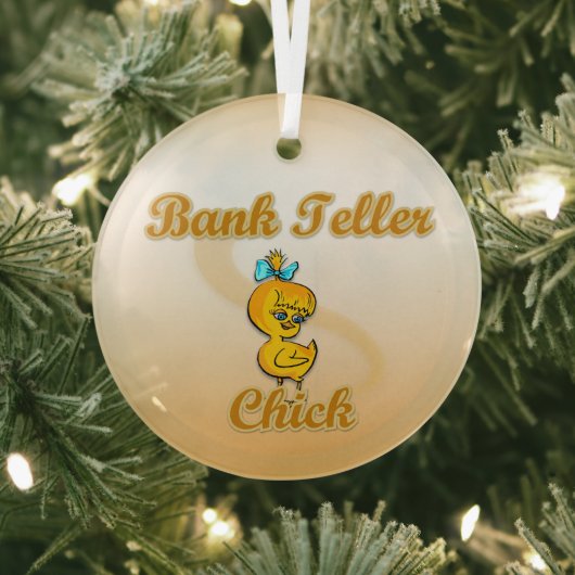 Bank Teller Chick Glas Ornament (Insitu)