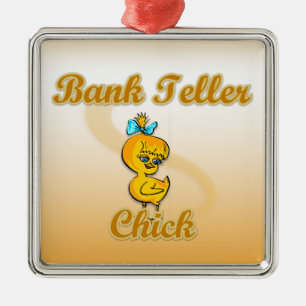 Bank Teller Chick Metalen Ornament