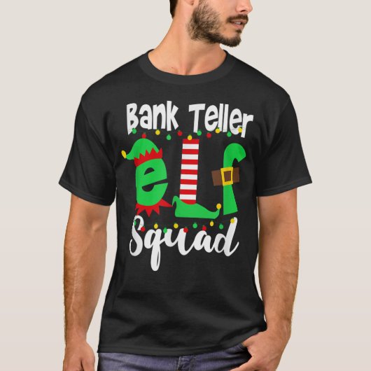 Bank Teller Elf Squad Funny Kerstmis T-shirt (Voorkant)