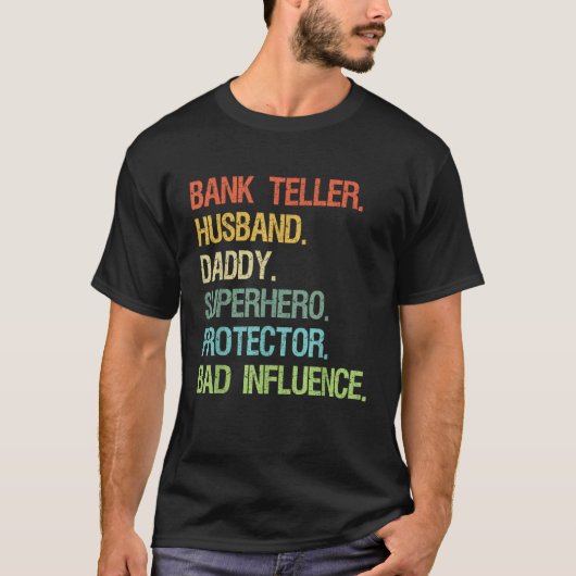 Bank Teller Husband Dad Superheld Protector DAD T-shirt (Voorkant)