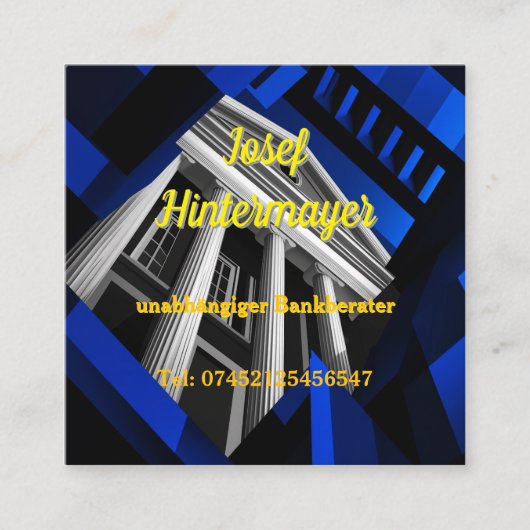 Bankberater, BankangestellterVisitenkarte Informatiekaartje (Voorkant)