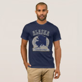 Banken Alaska Vlag Kaart Mannen marineblauw T-shir T-shirt (Voorkant volledig)