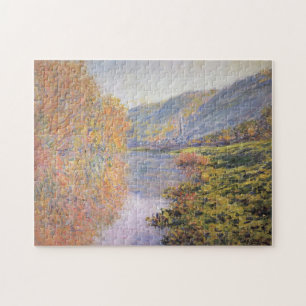 Banken in Seine in de Autumn Monet Fine Art Legpuzzel
