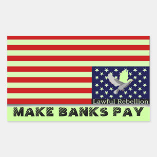 Banken laten betalen rechthoekige sticker