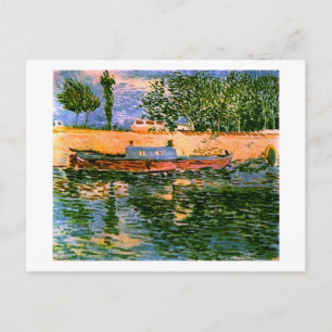 Banken van de Seine met Boats Van Gogh Fine Art Briefkaart