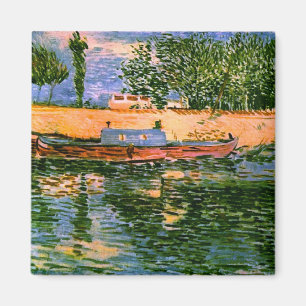 Banken van de Seine met Boats Van Gogh Fine Art Magneet