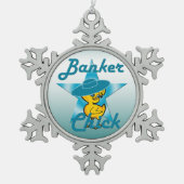 Banker Chick #7 Tin Sneeuwvlok Ornament (Voorkant)
