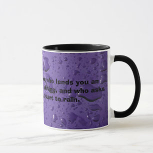 BANKER - Funny quote mok met paarse raindrop