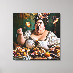 "Banket van Chaos" Surrealistische Kleurrijke Kuns Canvas Afdruk