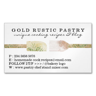 Banketbakker sociaal media kok blogger magnetisch visitekaartje