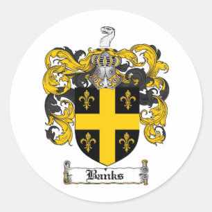 BANKGEZIN KREST - BANKWESTEKST VAN WAPENS RONDE STICKER
