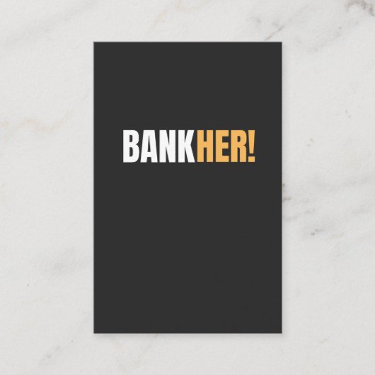 BANKHER! AFSPRAKENKAARTJE (Voorkant)