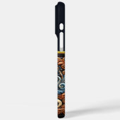 Bankier-Thema Intricatieve Leren Kunst Case-Mate iPhone Case (Achterkant / Links)